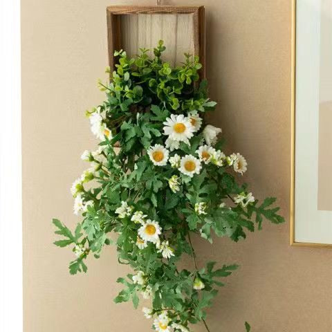 Artificial Daisy Wall Hanging – Rustic Farmhouse Floral Home Décor