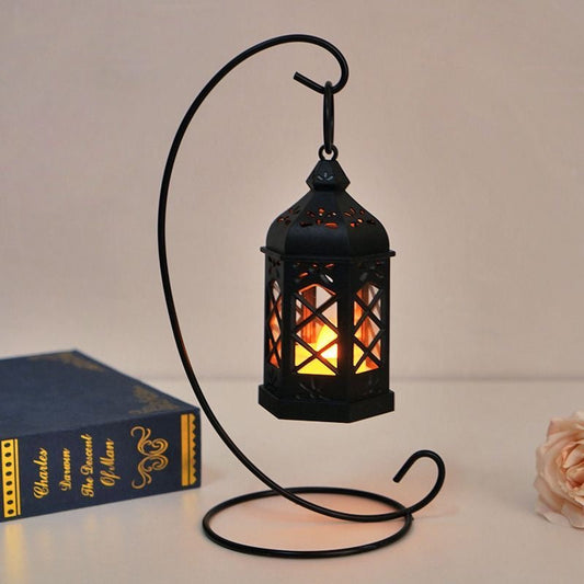 Vintage Hanging Lantern Night Light – Retro Warm Glow Decorative Lamp