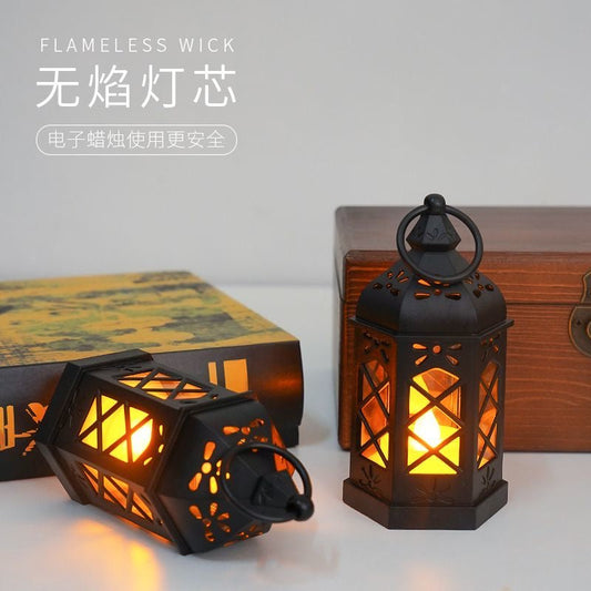 Vintage Hanging Lantern Night Light – Retro Warm Glow Decorative Lamp