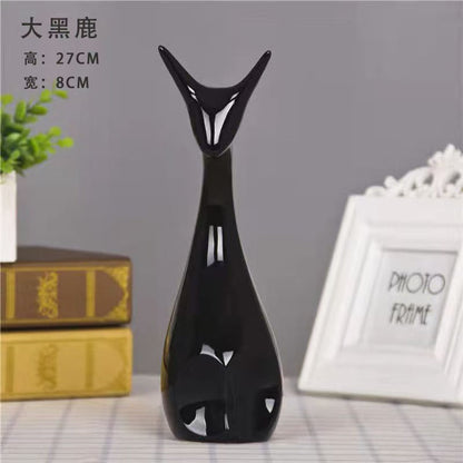 Modern Nordic Deer Family Figurines – Minimalist Home Decor Sculpture Set (Matte Finish)